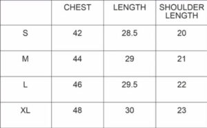 Rich Tshirt Size Chart